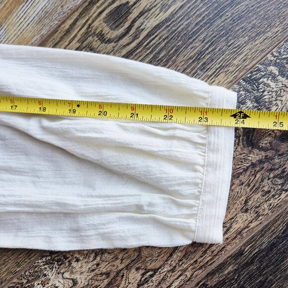 NWoT Madewell Crinkle Eyelet Trim Button-Front Blouse Cotton Ivory NG899 - Picture 12 of 14